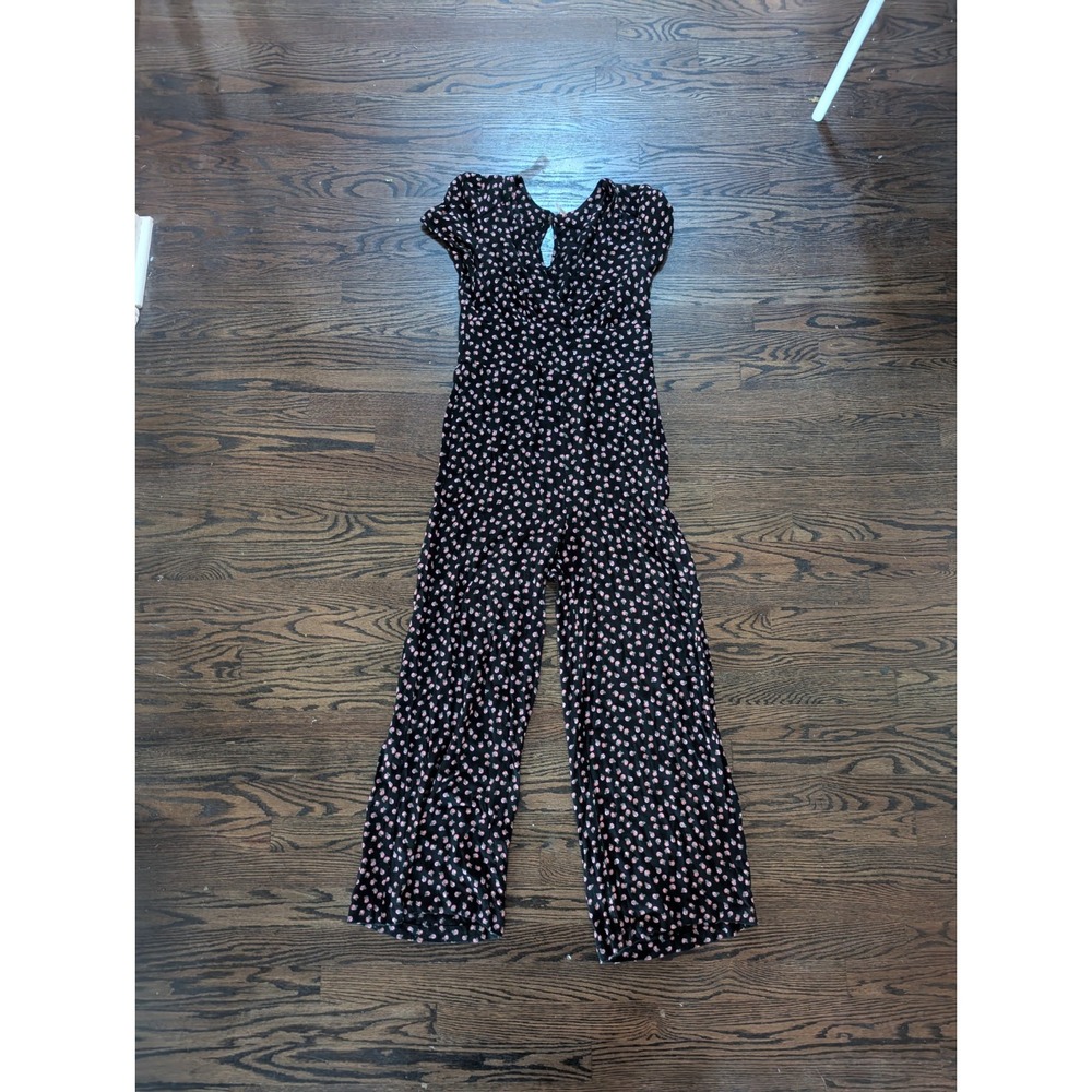 Free People Womens Size 8 Floral Mia Pants Outfit Wide Leg Jumpsuit Ditzy Romper - Picture 2 of 9